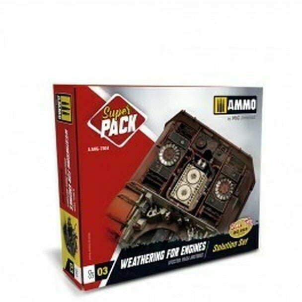 AMMO by MIG Weathering Sets Super Pak Weathering for Engines AMIG7804 AMMO by MIG