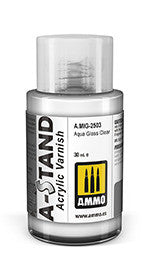 A-STAND Acrylic Varnish Aqua Gloss Clear AMMO by Mig Jimenez