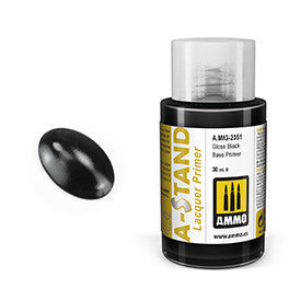 A-STAND Lacquer Gloss Black Base Primer  AMIG2351 AMMO by Mig Jimenez