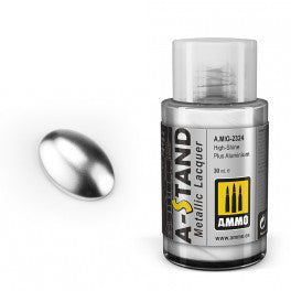 A-STAND Metallic Lacquer High-Shine Plus Aluminium  AMIG2324 AMMO by Mig Jimenez
