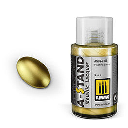 A-STAND Metallic Lacquer Polished Brass  AMIG2308 AMMO by Mig Jimenez