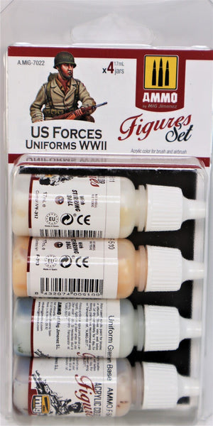 AMMO by MIG Acrylic Sets - US FORCES UNIFORMS WWII SET  AMIG7022 AMMO by Mig Jimenez