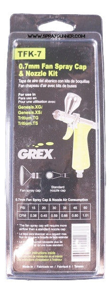 Grex 0.7mm Fan Spray Cap and Nozzle Kit TFK-7 Grex Airbrush