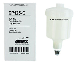 Grex CP125-G Plastic Gravity Cup with Lid CP125-G Grex Airbrush