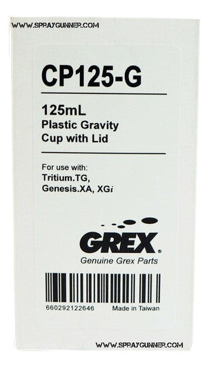 Grex CP125-G Plastic Gravity Cup with Lid CP125-G Grex Airbrush