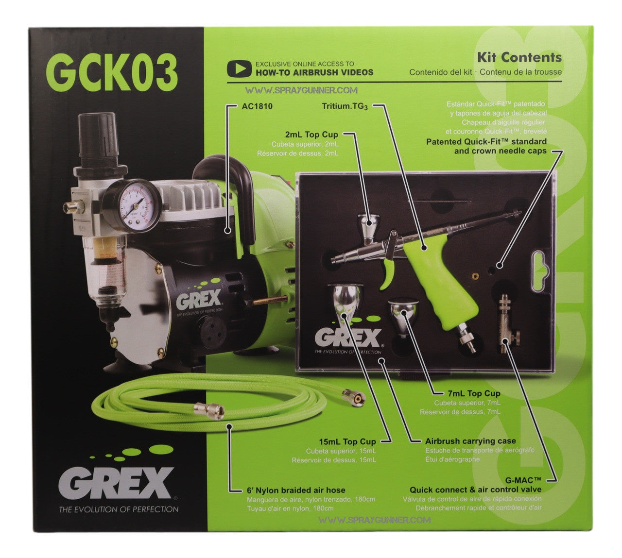 Grex TritiumTG3 Airbrush Combo Kit GCK03 Grex Airbrush