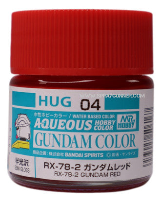GSI Creos Mr.Hobby Aqueous Gundam Color Paint: RX-78-2 Gundam Red HUG04 GSI Creos Mr. Hobby