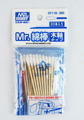 GSI Creos Mr.Hobby Cotton Swab with Wooden Stems (30pcs)
