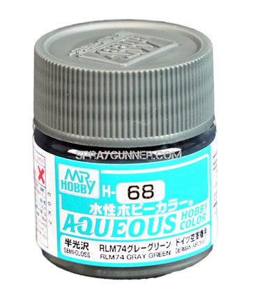 Mr. Hobby Aqueous H68 Semi-Gloss RLM74 Gray Green