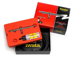 Iwata Revolution HP-BCR Siphon Feed Dual Action Airbrush with Iwata Airbrush Hose  R2001
