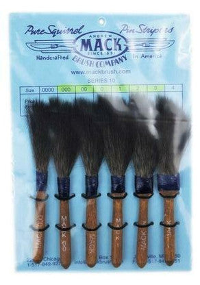 The "Original" Mack Sword Striping Brush (Series 10): Set of 6 Brushes Mack