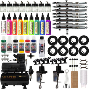 Professional Airbrush Art Kit: 8-Piece Siphon Feed Airbrush Set with Compressor  NN-SHIRT2 NO-NAME brand